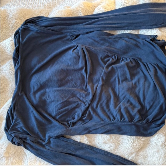Free People Navy Long Sleeve Top - Picture 3 of 4